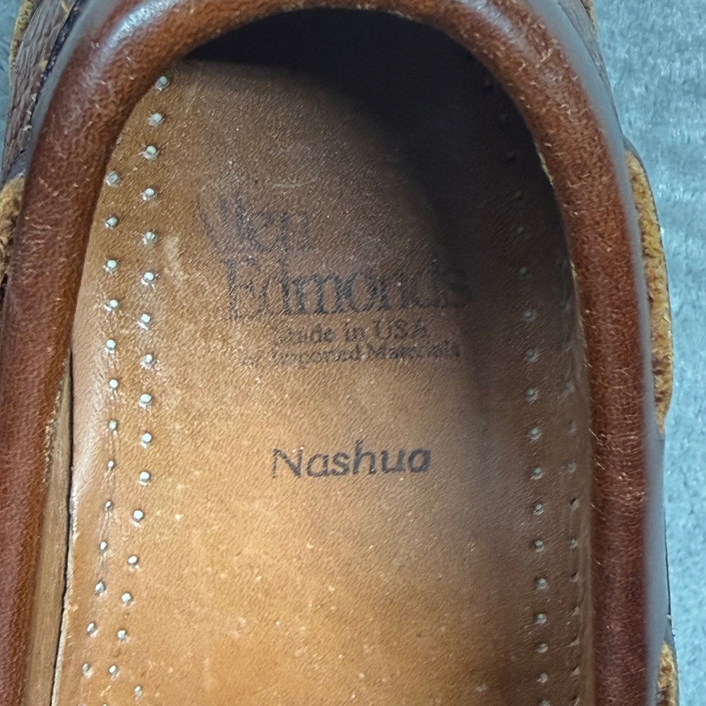 Allen Edmonds Nashua Mens 9.5 D Brown Leather Kilty Tassel Loafers Preppy 42253 - Picture 9 of 9
